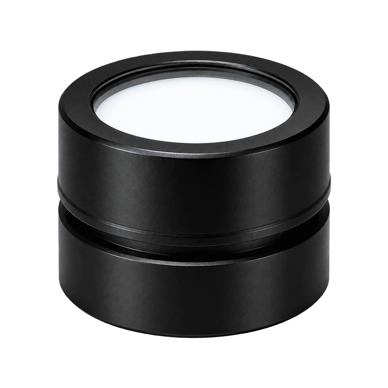 Cylindrical back-illumination light source with a diffused white lens face.