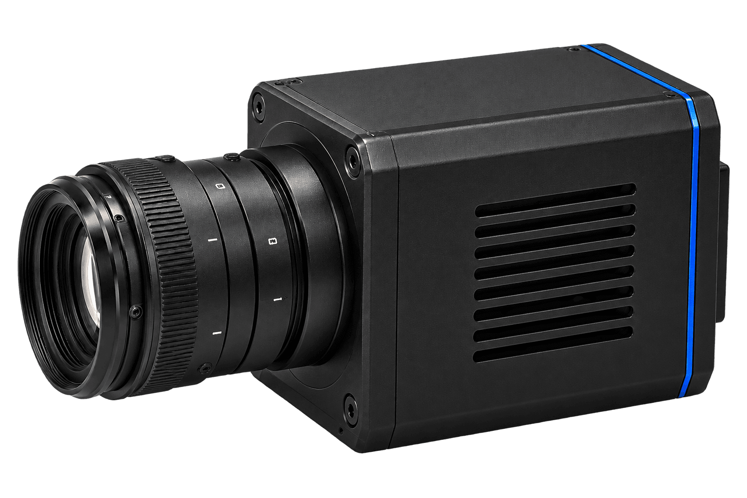 High-speed camera with a macro lens aimed at the reactor.